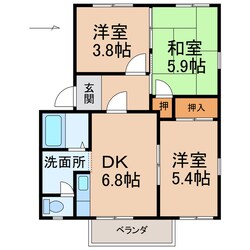 フレグランス船所Ⅱの物件間取画像